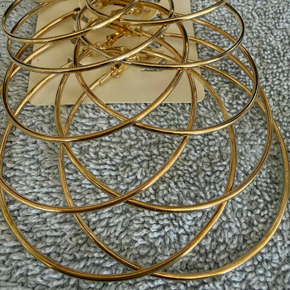 Crystal Collection Gold-Tone Hoop Earrings Set (Multi-Pair) for fashion only - Picture 2 of 7